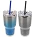 REDUCE COLD-1 Tumbler, 2 Pack Set - 30oz Stainless Steel Tumbler With Straw & Lid - Reduce Insulated Tumbler Keeps Drinks Hot & Cold, Ideal for Water & Tea - A Perfect Coffee Travel Mug For the Office