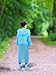 Mudder Children Raincoat Portable Raincoat Rain Poncho with Hoods and Sleeves (Blue)
