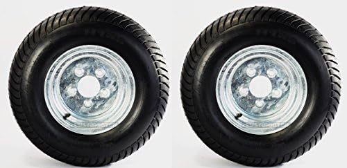 2-pack 205/65-10 20.5x8.0-10 LRE Kenda Loadstar Bias Trailer Tires on 5 Lug Galvanized Wheels