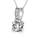 Cate & Chloe Laya Ruler 18k White Gold Swarovski Pendant Necklace, Best Silver Halo Necklace for Women, Girls, Ladies, Special-Occasion-Jewelry, Pave Round-Cut Swarovski Crystals 18