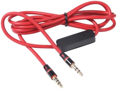 RED 3.5mm 1/8"Audio Cable AUX-In Cord w MIC For Monster N-Tune On-Ear Headphone