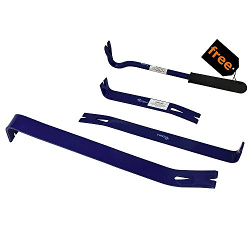 Kosma 3 Pc Pry Bar Kit | Utility Bar set - 8",14",16" with"Free" Nail Puller 12"