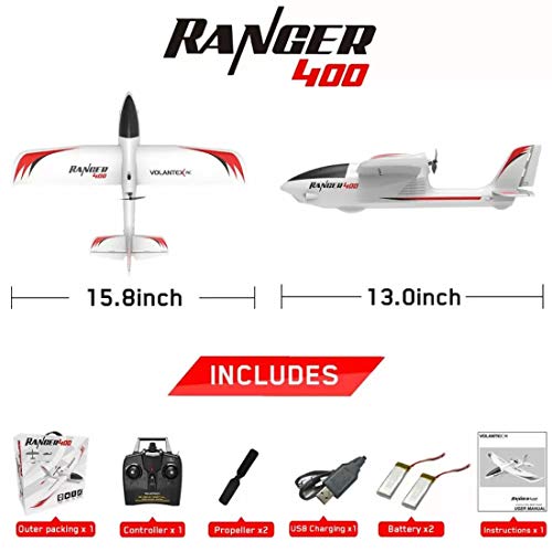 MARLO VOLANTEXRC Ranger RC Flugzeug, Rc Jet Spannweite Flugzeug 400mm 2,4 GHz RC Segelflugzeug Starrflügelflugzeug mit… – Bild 7