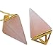 SUNYIK Rose Quartz Point Pendant Necklace,Healing Chakra Stone,Gold Plated