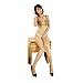 Innabella Womens Sexy Shiny Sheer See Through Crotchless Bodystocking (Natural)