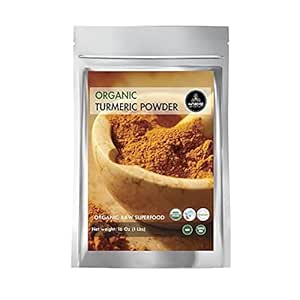 Premium Quality Organic Turmeric Root Powder with Curcumin (1lb), Gluten-Free, Non-GMO &amp; Keto Friendly (16 ounces) | Immunity Booster | Indian Seasoning. [Packaging May Vary]