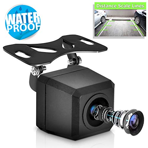 PYLE Universal Mount Front Rear Camera - Marine Grade Waterproof Built-in Distance Scale Lines Backup Parking/Reverse Assist Cam w/ Night Vision LED Lights 420 TVL Resolution & RCA Output - PLCM37FRV