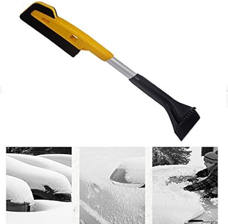 Amazon Jintn ゴム製アイススクレーパー スノーブラシ 車のフロントガラス用 傷がつかないスポンジ 除雪ショベル ほうき 取り外し可能なエンドスクレーパー クッション付きグリップ 雪対策 車 バイク