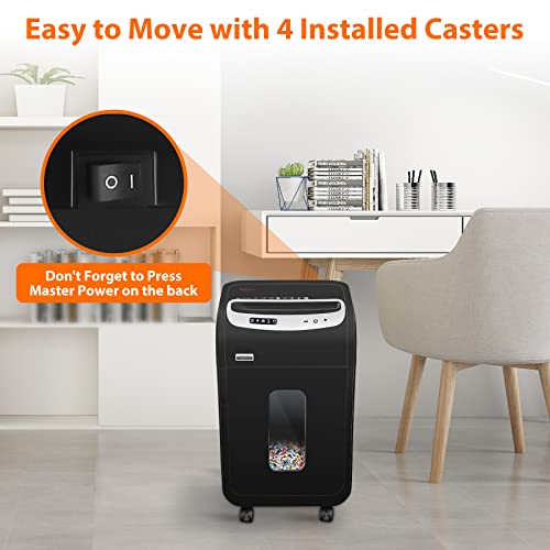 VidaTeco 18-Sheet Paper Shredder for Home Office Heavy Duty | 60-Minute Micro Cut P-4 Security, Auto-Reverse Anti-Jam System, 7.9-Gallon Pullout Bin, Shreds Staples/CD/Credit Cards (ETL)