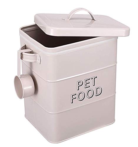 Pet Treat and Food Storage Tin with Lid | 6lbs Capacity | Serving Scoop Included - Thumbnail 6