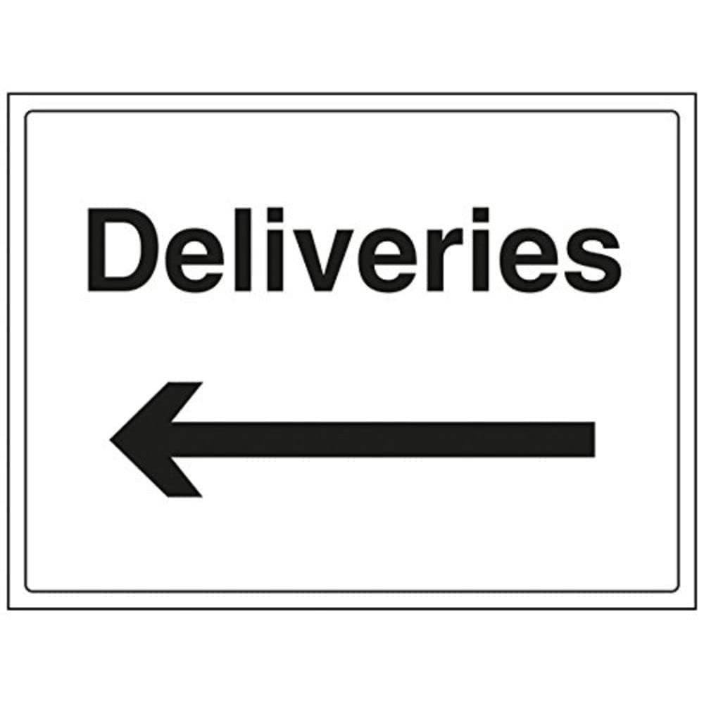 V Safety Deliveries, Arrow Left Sign - 400mm x 300mm - 1mm Rigid Plastic — image 1