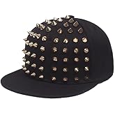 BAIMORE Unisex Baseball Cap Rock Cool Hip Hop Studded Rivet Snapback Flat Cap Hat