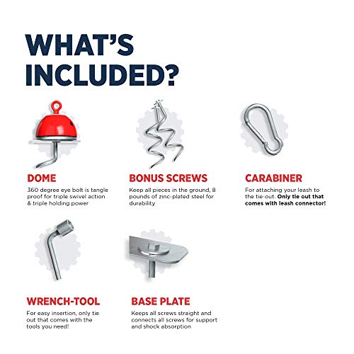 Industrial Puppy Dog Tie Out Stake 360 Swivel Strongest Dog Anchor