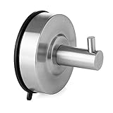 SUS304 Stainless Steel Suction Cup Hooks CrazySound Heavy Duty Coat Towel Robe Handbag Key Hat Holder Bathroom Kitchen Utility Hooks for Garment Rack,Hanging,Home Storage & Organization,Brushed 1 Pack