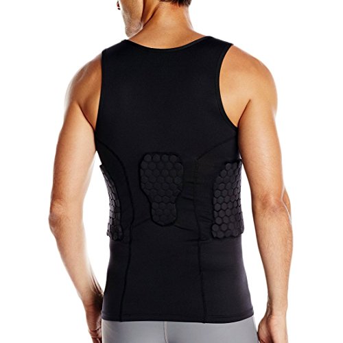 image for TUOY Men's Padded Compression Shirt Protective T Shirt Rib Chest Prote