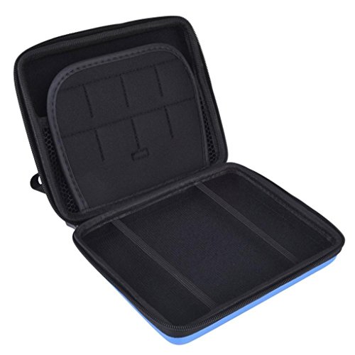 Coohole Colorful EVA Bag Carrying Case Cover Organizer 10 Game Cartridg For Nintendo 2DS (Blue)