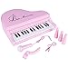 SGILE 31 Keys Musical Piano Toy with Microphone, Learn-to-Play for Girl Toddlers Kids Singing Music Development, Audio Link with Mobile MP3 IPad PC, Pink