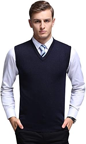 ニットベスト メンズ Vネック セーターベスト トップス 無地 春秋冬 カジュアル ビジネス 送料無料 一部地域を除く