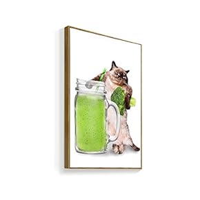 Framed Canvas Wall Art for Living Room, Bedroom Humorous Cat Canvas Prints for Home Decoration Ready to Hanging - 16x24 inches
