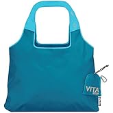 ChicoBag Vita rePETe Reusable Shoulder Tote w/Built-In Pouch & Carabiner Clip | Perfect for Shopping, Travel, Organization | Large Eco-Conscious Packable Bag | Clarity Blue (Pack of 1)