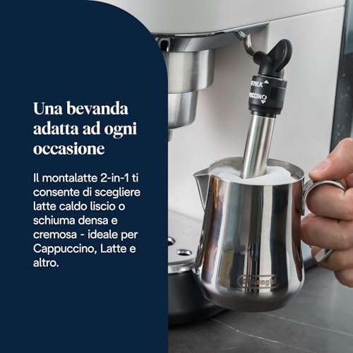 Dedica EC685.W Macchina da Caffè Espresso Manuale e Cappuccino, Caffè in Polvere o in Cialde E.S.E., 1350 W, Bianco