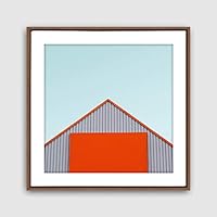 Framed Canvas Wall Art Geometric Building Canvas Prints Home Artwork Decoration for Living Room,Bedroom - 16x16 inches