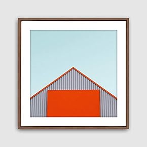 Framed Canvas Wall Art Geometric Building Canvas Prints Home Artwork Decoration for Living Room,Bedroom - 16x16 inches