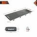 KingCamp Camping Cot,Folding Portable Ultralight Compact Cots for Outdoor Backpacking Travel,Sleeping Cots for Adults Hiking Mountaineering with Pillow and Storage Bag,Lounging Cot Grey