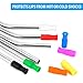 Comeve 16PCS Multicolored Silicone Straw Tips, Soft Reusable Silicone Straw Covers for 8mm Stainless Steel Metal Straws, Food Grade and BPA Free (8MM Silicone Tips)
