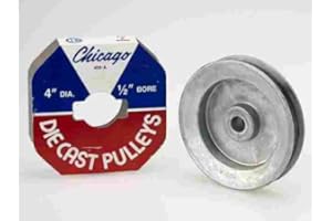 CHICAGO DIE CASTING 4" x 1/2" Bore, No Keyway, A-Groove, Chicago Die Cast Pulley