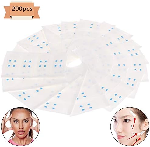 DODO LABEL 200 Pieces Face Lifting Patch Lift Chin Thin Face Invisible Artifact Sticker Make-up Adhesive Tapes Face Lift Tools for Women Girls Beauty 5 Boxes