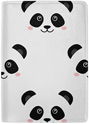 Cute Carton Panda Face Animal Blocking Print Passport Holder Cover Case Travel Luggage Passport Wallet Card Holder Made with Leather for Men Women Kids Family