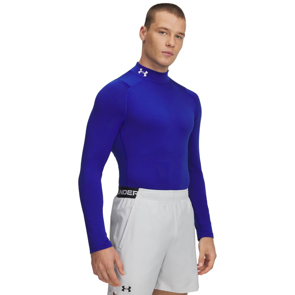 Under Armour Men's ColdGear Armour Fitted Mock, (400) Royal / / White, 3X-Large Tall Image