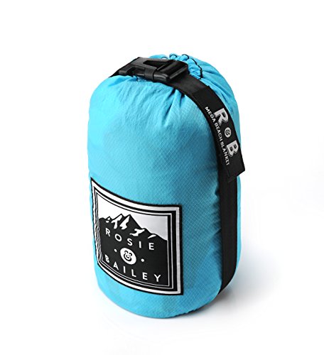 Rosie & Bailey Beach Blanket - Escape the Sand Picnic Blanket - Heavy Duty Nylon, Lightweight w/ Compact Carry Pouch, Anchor Sand Pockets, Can Be Used in Windy Conditions - Size XXL, 9ft x 10ft