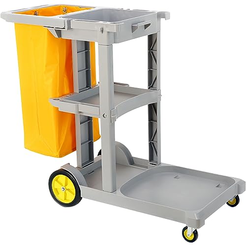 Janitorial Utility Cart Multifunctional 3Tier Cleaning Cart for