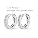 SELOVO Girl's Cubic Zirconia Round Huggie Hoop Earrings Silver Tone White