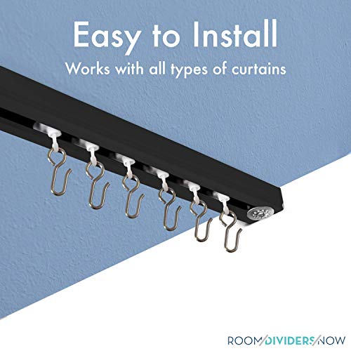 RoomDividersNow Ceiling Track Set - Medium, for Spaces 6ft - 12ft Wide (Zoro Black)