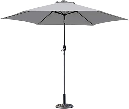 grey parasol with base