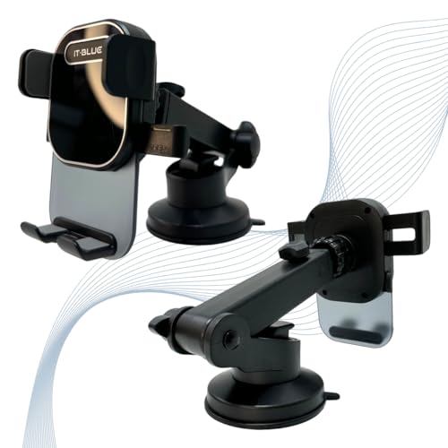 Suporte Celular para Carro, 360°, Antivibração, Antiqueda, Fixação Firme no Vidro e Painel Veicular Automotivo Universal, Compativel com todos os Celulares Apple iPhone Samsung Galaxy - Premium