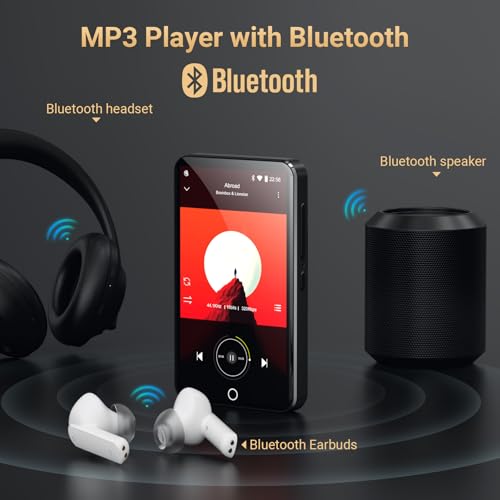 80GB MP3 Player with Bluetooth and WiFi, Oilsky 4.0" IPS Touch Screen MP3 Player with Speaker, Music Player with Spotify, Audible, Amazon Music, Deezer, MP4 Android Music Player Up to 512GB Black