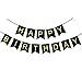 Birthday Decorations Black Happy Birthday Banner Paper Flowers Tissue Paper Pom Poms Paper Lanterns Paper Fans for Birthday Party