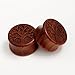 KUBOOZ Life Tree Pattern Classic Wood Ear Plugs Natural Red Sandalwood Hand Carved Ear Piercing 10-25mm