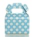 Light Blue Candy Box Set, Baby Shower Favor Boxes (36 Pack) - Winter Frozen Birthday Party Supplies, Striped, Chevron & Polka Dot Small Square Gable Wedding Gift Box