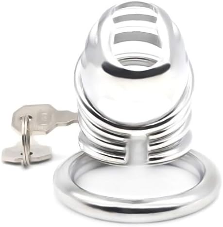 Male Chasteness Device Beginners Anti Off Stainless Steel Metal Training Solid Cage Protector for Men Sturdy Cage (Size : 50mm)