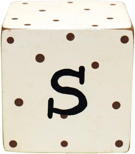 New Arrivals Letter Block S, Chocolate/White