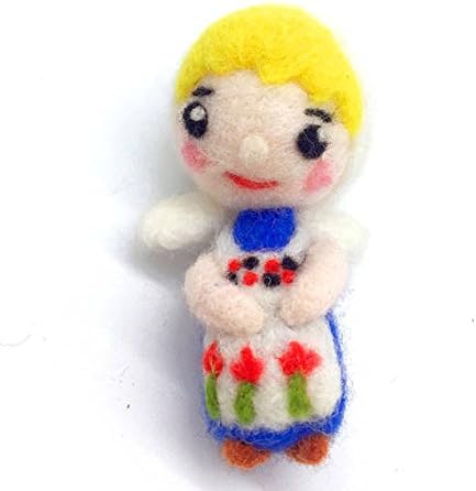 Artec360 Lovely Elves Felting Kits Dool Making Merino Wool Original with Tutorial, 3 Needles for Needle Felting Starter 2.5X1.4 Inch (Flower Fairy)