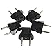 ANRANK U-E1020905AK US USA to EU Europe Travel AC Power Socket Plug Adapter Adaptor Converter (Black, 5-Pack)