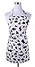 Cute Women Girls Cooking Kitchen Apron with Pockets Black White Cow print Bib Apron Gift, White