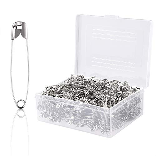 MIAHART 1200 Pcs Safety Pins,1.1 inch Silver Safety Pins Bulk for Home, Office Use, Sewing Pins, Fabric, Fashion, Craft Pins,Competitions and Diaper Pins(with a PP Box) - Thumbnail 6