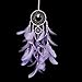 LED Dream Catcher Purple Feather Chandelier Ornaments Handmade Indian Wall Decoration for Wall Decor Hanging Home Decor 20 inch (Purple +Lights)